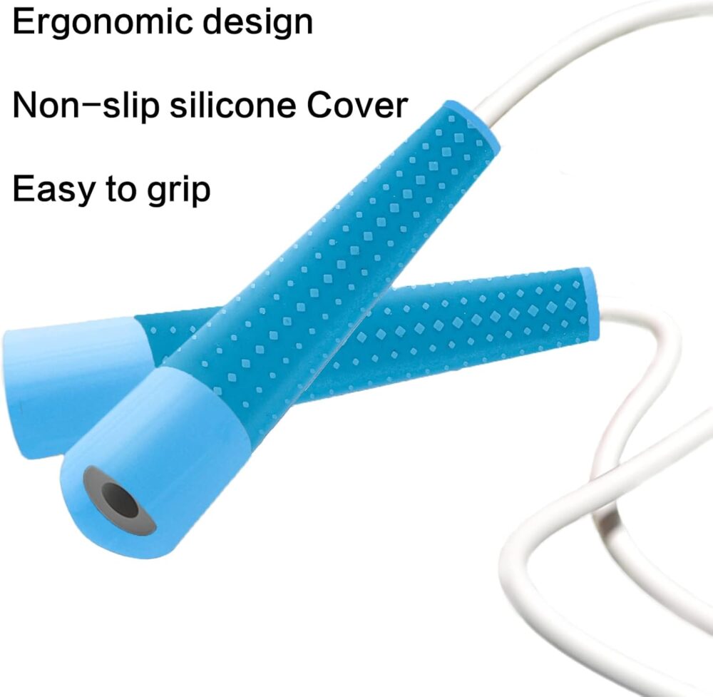 Jump Rope with Silicone Comfortable Grips, Adjustable Tangle-Free Fitness Skipping Rope for girls boys women and men,Training, Workout and Weight Loss - Image 2