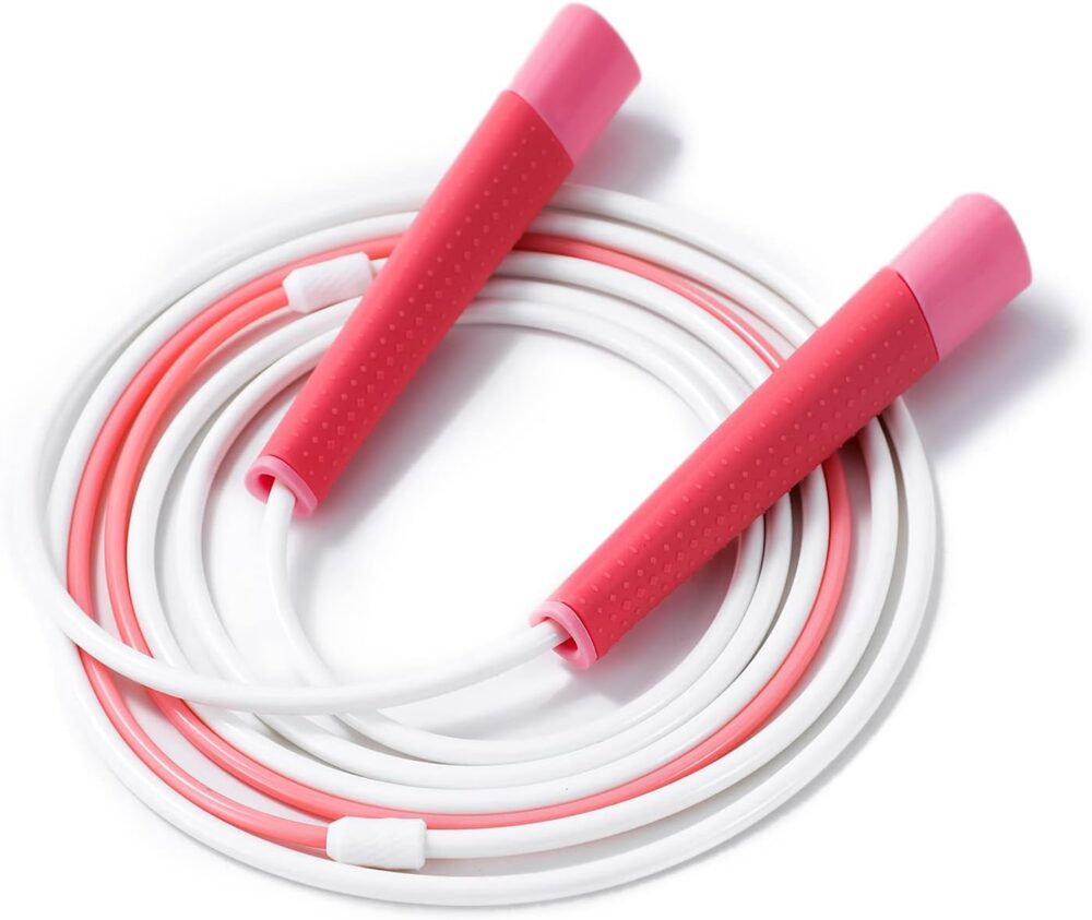 Jump Rope with Silicone Comfortable Grips, Adjustable Tangle-Free Fitness Skipping Rope for girls boys women and men,Training, Workout and Weight Loss