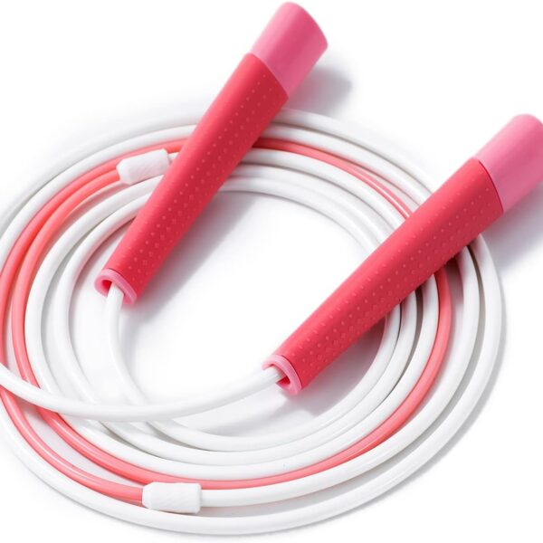Jump Rope with Silicone Comfortable Grips, Adjustable Tangle-Free Fitness Skipping Rope for girls boys women and men,Training, Workout and Weight Loss
