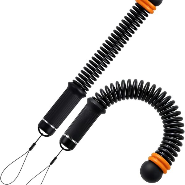 2PCS Weighted Ropeless Battle Ropes for Home Gym, Portable Weighted Workout Ropes for  Arm Exerciser for Men & Women (Black+Orange)