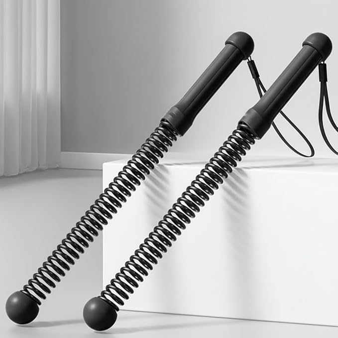 Portable Spring Battle Rope, Black, Heavy Duty Coil Design with Handles, Indoor Fitness Equipment for Strength Training, Home Workout - Image 2