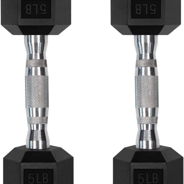 5-300LBS Rubber Encased Hex Dumbbell Sets with Optional Rack for Home Gym, Coated Hand Weights for Strength Training, Workouts