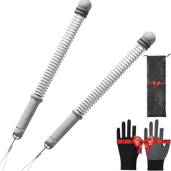 Adjustable Ropeless Battle Ropes 2-Pack, Weighted Cordless Training Battle Ropes for Home Gym, , Strength (Grey)