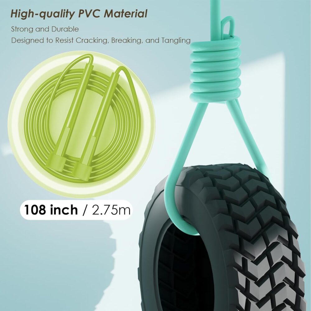 2 Pack Jump Rope for Fitness, Speed Rope Skipping Rope for Men, and Women, Jumping Rope for Workout,  Long Jump Rope Set, Adjustable Exercise Jump Rope Boxing for Adult - Image 2