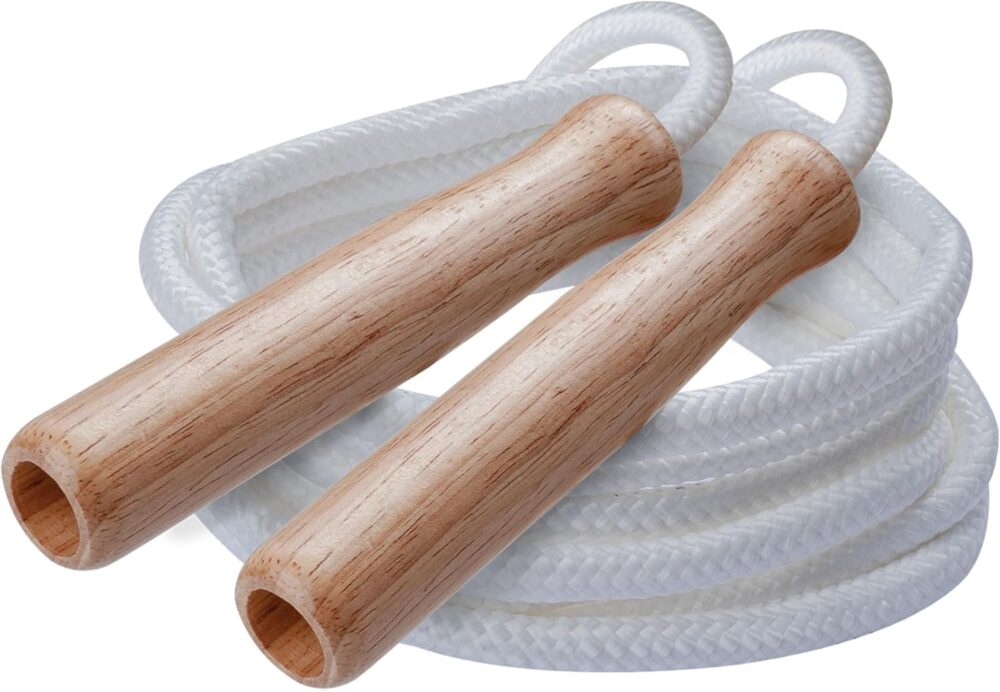 Series Classic Nylon Jump Rope with Wood Handles - Multiple Lengths - Image 2