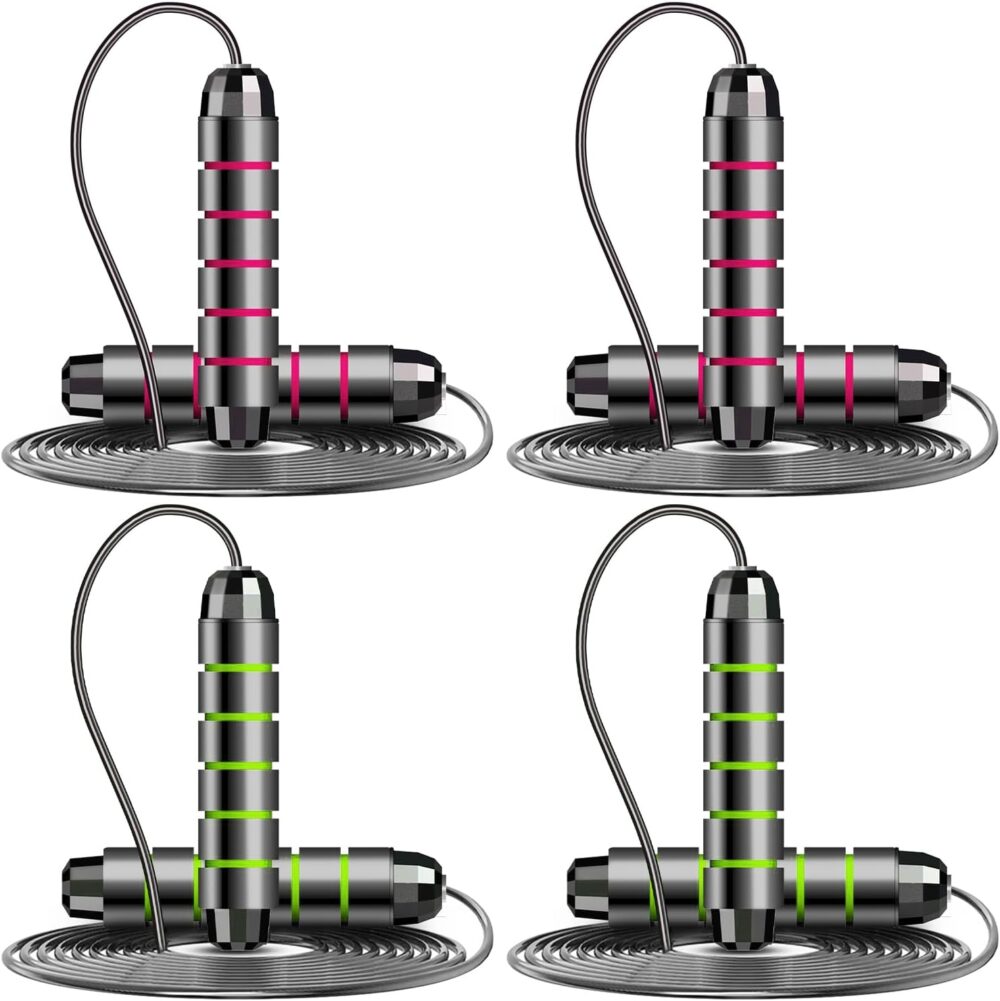 4 pack Jump Rope Skipping Rope for Rope Skipping, Speed Jump Rope for Exercise（green+red）
