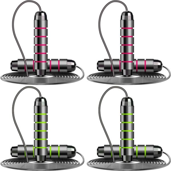 4 pack Jump Rope Skipping Rope for Rope Skipping, Speed Jump Rope for Exercise(green+red)