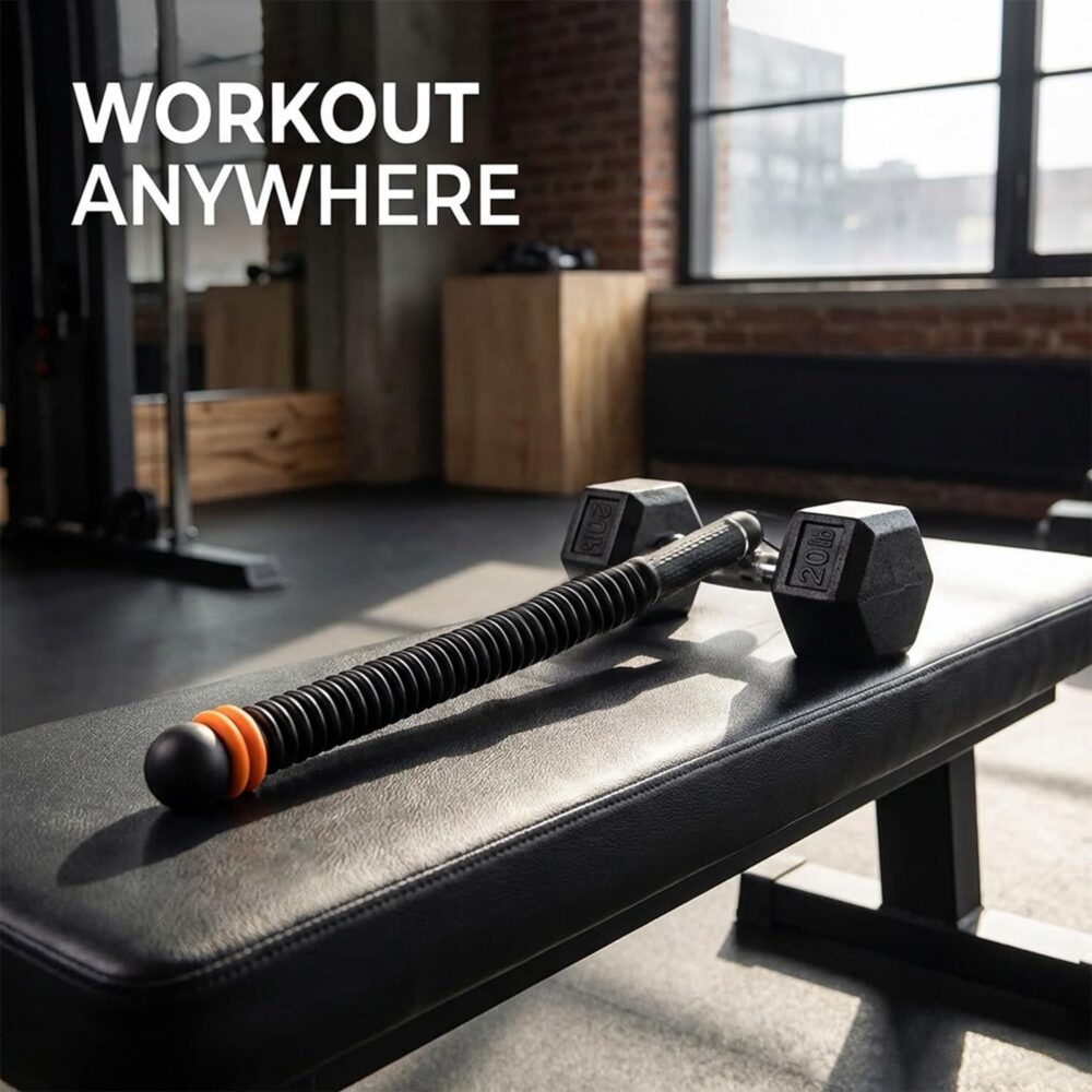 2PCS Weighted Ropeless Battle Ropes for Home Gym, Portable Weighted Workout Ropes for Arm Exerciser for Men & Women (Black+Orange) - Image 2