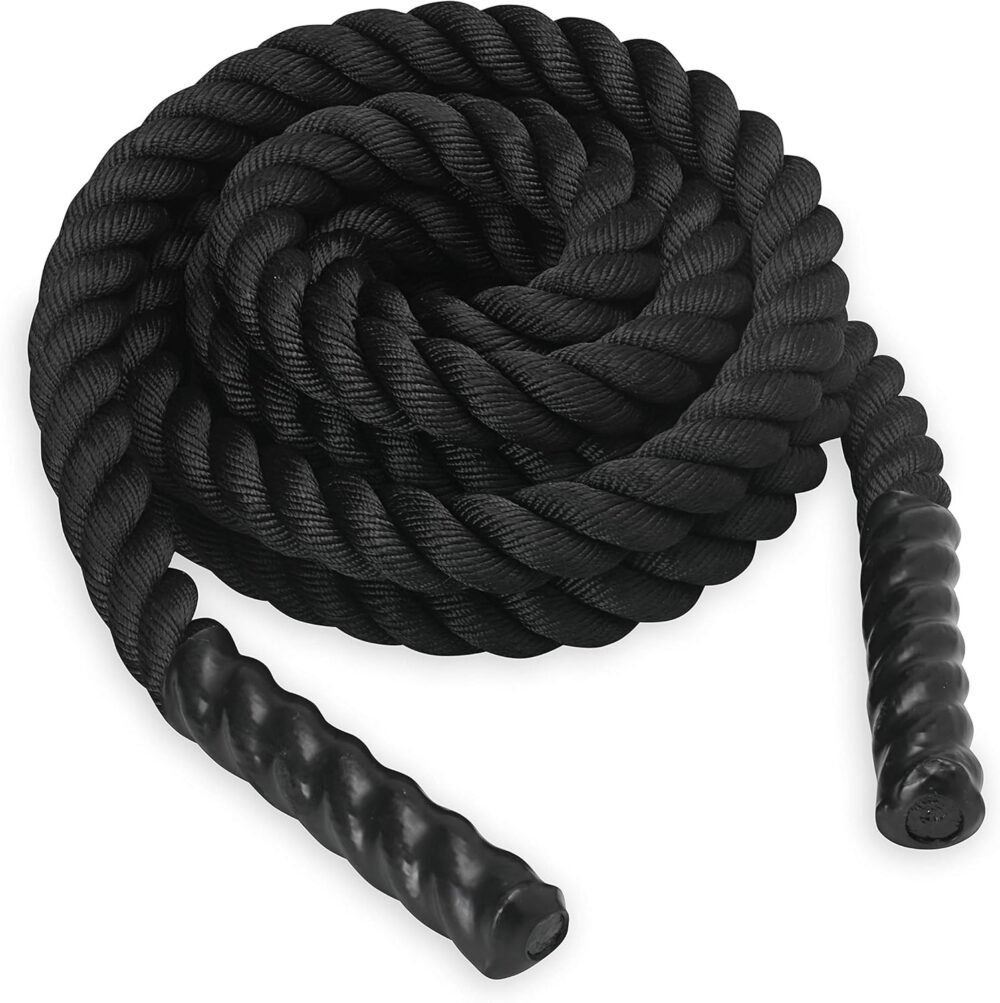 Battle Rope - Weighted Rope for Strength Training, Working Out, and High-Intensity Workouts for Building Stamina and Endurance - Durable Conditioning Rope - 18ft Long with 1.5" Thickness